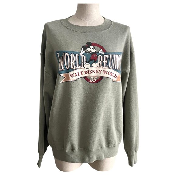 VTG Walt Disney World Sweatshirt Reunion 25th Anniversary Mickey Mouse Size M - Picture 2 of 7